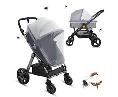 LEMESO Moustiquaire Poussette Universelle pour Landau, Auto-siège, Lit Parapluie, Protection Anti-insectes pour Bébés, Enfants