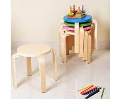 ZHAOYONGLI Tabouret En Bois Massif Enfant Petit Rond Banc Tabouret De Table Bentwood Tabouret Bas Plus Que 2 À Vendre Créatif Forte Durable Longue durée de vie (Couleur : Wood, taille : H 30cm)