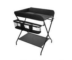 LAMXF Commode Bébé Changer/Table à Langer avec Baignoire Portable/Changer de Plateau/Table à Langer Pliable/Matelas à Langer et Sangle de sécurité pour bébé