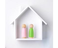 Étagère Murale enfant Rayonnage suspendu pour étagère murale en forme de petite maison, pour la chambre des enfants Salon Chambre