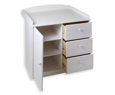 Table a langer bébé / Commode RONDO, lasuré blanc