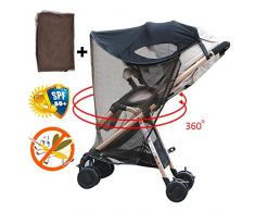 Eternitry Poussette Bébé Parasol Poussette Anti-Soleil Universelle Parasol Coupe-Vent Moustiquaire Anti-Moustique Moustiquaire Protection Protecteur