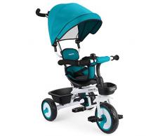 Fascol 4 en 1 Tricycle Bébé Evolutif avec Porte-gobelet pour Enfant de 12 Mois à 5 Ans,Charge Maximale 30 kg (Bleu)