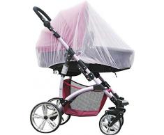 Moustiquaire Poussette-WENTS Universelle Moustiquaire pour Landau, lit Parapluie et Auto-siège, Universel Protection Anti-Insectes Bébé, Buggy Filet de Poussette, Blanc 1,5 m 2PCS