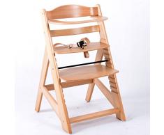 Chaise Haute en bois Ajustable Chaise bébé Escalier chaise haute NATURE HC2533-D01 G