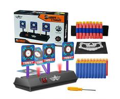OFUN Cible de Nerf, Cible de tir électrique à réinitialisation Automatique, Ensemble de Cible de tir numérique, Cible électrique pour Enfants, Pistolet de Jeu pour Enfants marquant la Cible