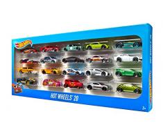 Hot Wheels Coffret 20 véhicules, jouet pour enfant de petites voitures miniatures, modèle aléatoire, H7045