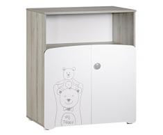 BABY PRICE Teddy Commode à Langer 2 Portes + Grande Niche