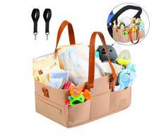 Felly Panier de Rangement pour Bébé avec 2 Crochets pour Poussette, Bébé Sac à Langer Range-Couches, Nurserie, Range Couches Bébé, Liste de Naissance, Table à Langer