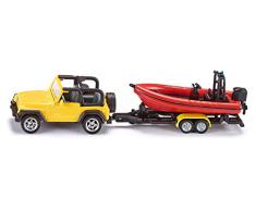 Siku - 1658 - Véhicule Miniature - Modèle À Léchelle - Jeep Avec Bateau