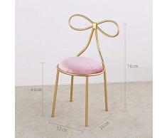 Paddia Mobilier Nordic Iron Art Chaise De Salle À Manger Moderne Simple Dossier Loisirs Maquillage Net Rouge Ins Ménage Créatif Bureau Ordinateur Rose Maison Papillon Or Boutique Tabouret Coiffeuse