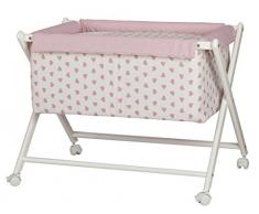 Happy Way Mini berceau à bascule en forme de cœur Rose Dosel non inclus