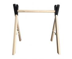 Manyo. Portique déveil Bébé Portique dactivités, Accessoire de Gym Jeux en Bois Bébé Nordique, sans BPA (Noir)