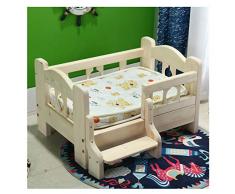 Lits pour Animaux Lit en Bois Dintérieur De Maison De Chien/Chat, Berceau danimal De Compagnie en Bois De Pin avec des Marches Descalier for lescalade Facile De Chien Au Lit Run-anmy