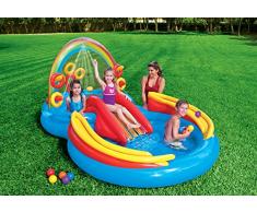 INTEX Aire de jeux gonflable Bassin et Toboggan Arc en ciel