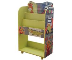 Étagère à livres pour enfant motif animaux de safari - Dim : H 82 x L 48.5 x P 24 cm -PEGANE-