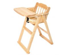 ZHAOYONGLI Chaise Haute bébé Chaise Haute Évolutive Pliage portable en bois massif multifonction 3ème vitesse réglable Créatif Forte Durable Longue durée de vie