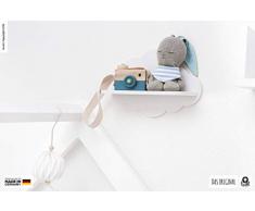 luvel® Étagère pour enfants - armoire pour enfants - chambre d'enfant, 30 x 20 x 1 cm blanc