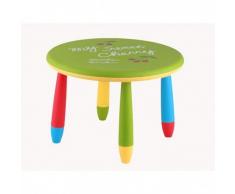 Mueblear 90050 Table Ronde pour Enfant Plastique Vert 30 x 15 x 48 cm