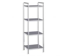 IDIMEX Étagère sur Pied Armoire Salle de Bains MATIS 4 tablettes chromé