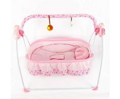 obller automatique Balançoire Bébé Safe Berceau de Bébé à bascule électrique automatique avec tapis (Rose)