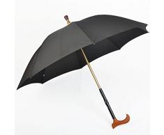 Berceau Parapluie Cadeau Vieux Homme Coupe-Vent Renfort Multifonction Séparable Béquille Anti-dérapant Trekking Pôle Pluie Claire Double Usage (noir)