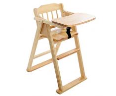 Chaise Haute bébé Chaise Haute Évolutive Hôtel en Bois Massif Mangeant Une Protection de l'environnement Portable Pliable ZHANGQIANG (Couleur : Varnish, Taille : Large)