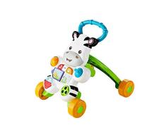 Fisher-Price Mon Trotteur Zèbre Parlant pour apprendre à marcher avec musique et activités déveil, pour bébé de 6 mois et plus, version française, DLD96