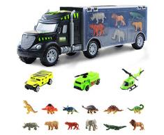 Nuheby Voiture Enfant Dinosaures Jouet Camion Cars Transporteur, Jouet Dinosaure avec Voiture Miniature pour Enfant 3 4 5 Ans Fille Garcon Jeu Educatif Cadeau