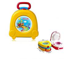 Blinngo WC pour Enfants,Pot Bébé Toilette de Voyage Portable, Baby Training Bedpan Réducteur WC, Pratique à utiliser (jaune)