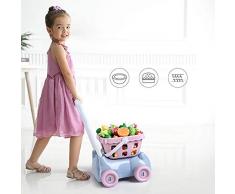 Devlope Jouet à Couper, Jouet de Chariot de Fruits et Légumes à Couper Éducatif Tôt Développement Intellectuel pour Bébé Enfant pour 1-12 Ans Filles et Garçons, Chariot de Marche Trolley