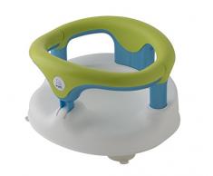 Rotho Babydesign Siège de Bain, Avec Anneau Rabattable et Sécurité Enfants, 7-16 mois, Jusquà max. 13kg, Sans BPA, 35x31,3x22cm, Blanc/Vert Pomme/Turquoise