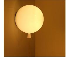 Lampe moderne et colorée avec jeu d’ombre pour les enfants, ampoule E27 40 W, très belle lampe ballon murale, ampoules fournies (jaune, blanc, orange, rouge, vert) Enfant Weiß