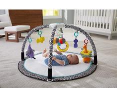Fisher-Price Tapis musical et lumineux déveil et dactivités Jonathan Adler pour bébé, 9 jouets amovibles, vibrations apaisantes, dès la naissance, DFP71