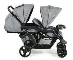 Chic 4 Baby 273 34 - Poussette double Doppio, tissu jean, bleu gris