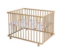 Schardt Parc Bébé Basic, 75 X 100 cm, Huilé Naturellement, Plastique Monster Naturel