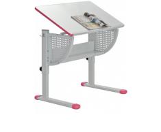 hjh OFFICE 673610 bureau enfant fille, bureau pour enfant SMILE rose/blanc, table evolutif, surface de travail inclinable, avec crochet pour cartable, tranche dâge conseillé:6-17 ans, solide et robuste