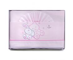 pekitas Parure de lit fines 3 pièces pour berceau 60 X 120 100% coton fait au Portugal Amis-rose