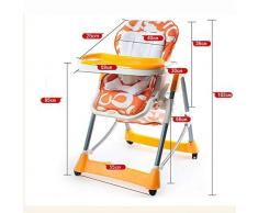 WYQBBY Chaise Haute, Chaise d'enfant bébé Chaise de bébé Multifonction siège de Table de Repas Pliante Repas Peut être levée et abaissée, la Base est Stable, avec Roue Universelle