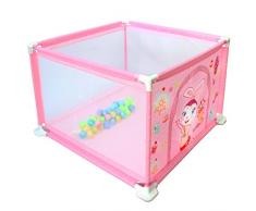 deAO Parc pour bébé et Terrain de Jeu de 50 balles colorées à lintérieur (carré Rose)