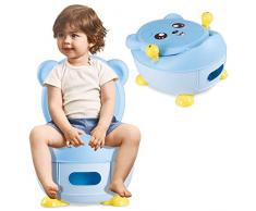 COSTWAY Pot dApprentissage Pot Bébé Siège de Toilette Enfant Trainer Pot WC pour lapprentissage de la propreté 33 x 34 x 44 cm (Bleu)