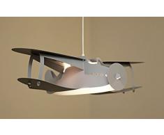 R&M Coudert Lampe de Plafond Suspension Chambre Enfant Avion Gris