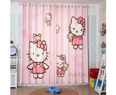llkjd Rideaux de Parasol dans la Chambre des Enfants Nappe Rose Cartoon Anime Chambre Hello Kitty - W46 * L72