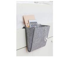 Kikkerland poche de lit, laine Cotta, gris,22x 28.2x 4 cm