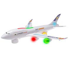 ToyZe Bump and Go Action, jouet davion Boeing 747, avec lumières et sons réels. TR-747