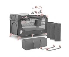 Kinderkraft Lit Parapluie Bébé JOY, Lit dAppoint, Accessoires Parc Enfant, Rose