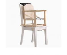 Chaise Haute bébé Chaise Haute Évolutive Portable Multifonctions en Bois Massif pouvant être attaché à la Chaise ZHANGQIANG (Couleur : Wood COIOR, Taille : All Solid Wood)