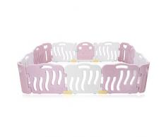 Baby Vivo Parc Bébé Barrière Sécurité Plastique Enfant Protection Porte Espace Jeu Chambre en Rose/Blanc - Bailey
