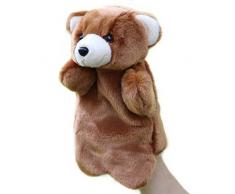 TOYMYTOY Marionnette à Main Animaux en Peluche Marionnettes à gant Ours Marron