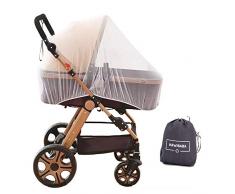Moustiquaire universelle pour poussette, landau, berceau, lit de voyage, camping, nacelle + sac de transport, protection contre les espions, moustiquaire, insectes pour bébés et enfants